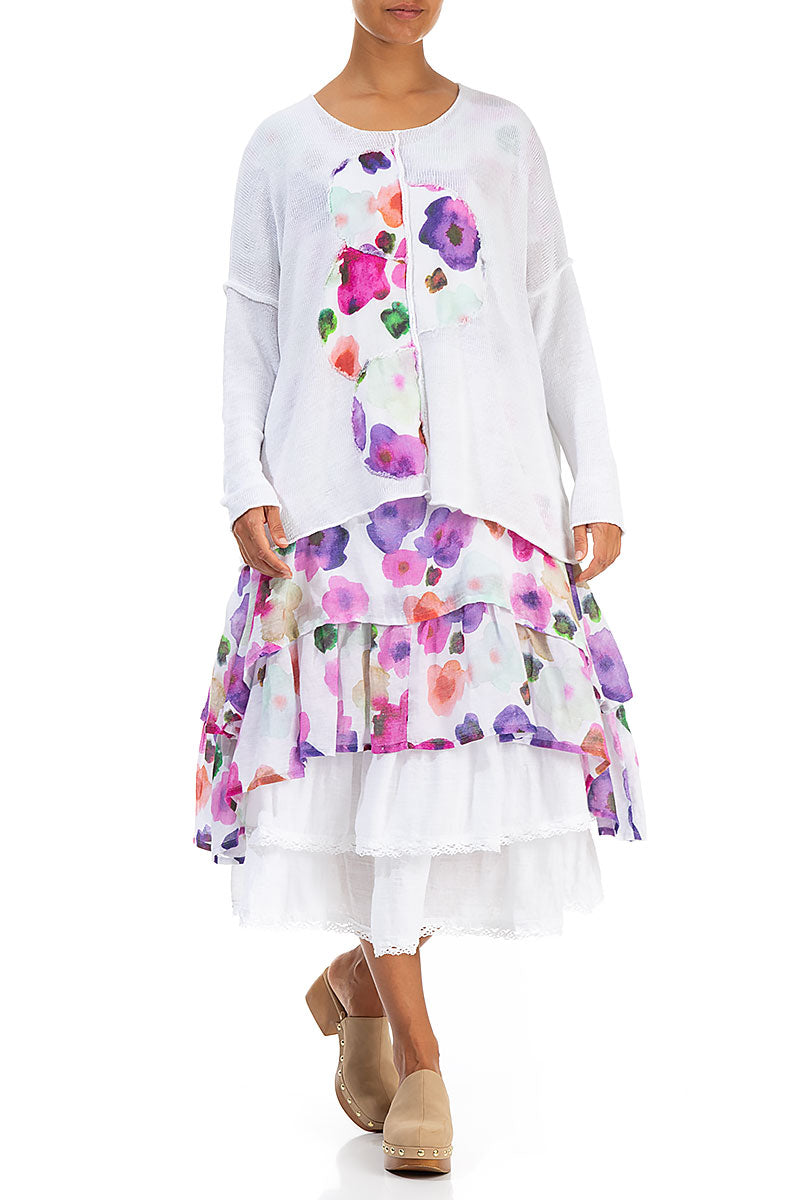 Layered Blossom Gauze Linen Dress 5