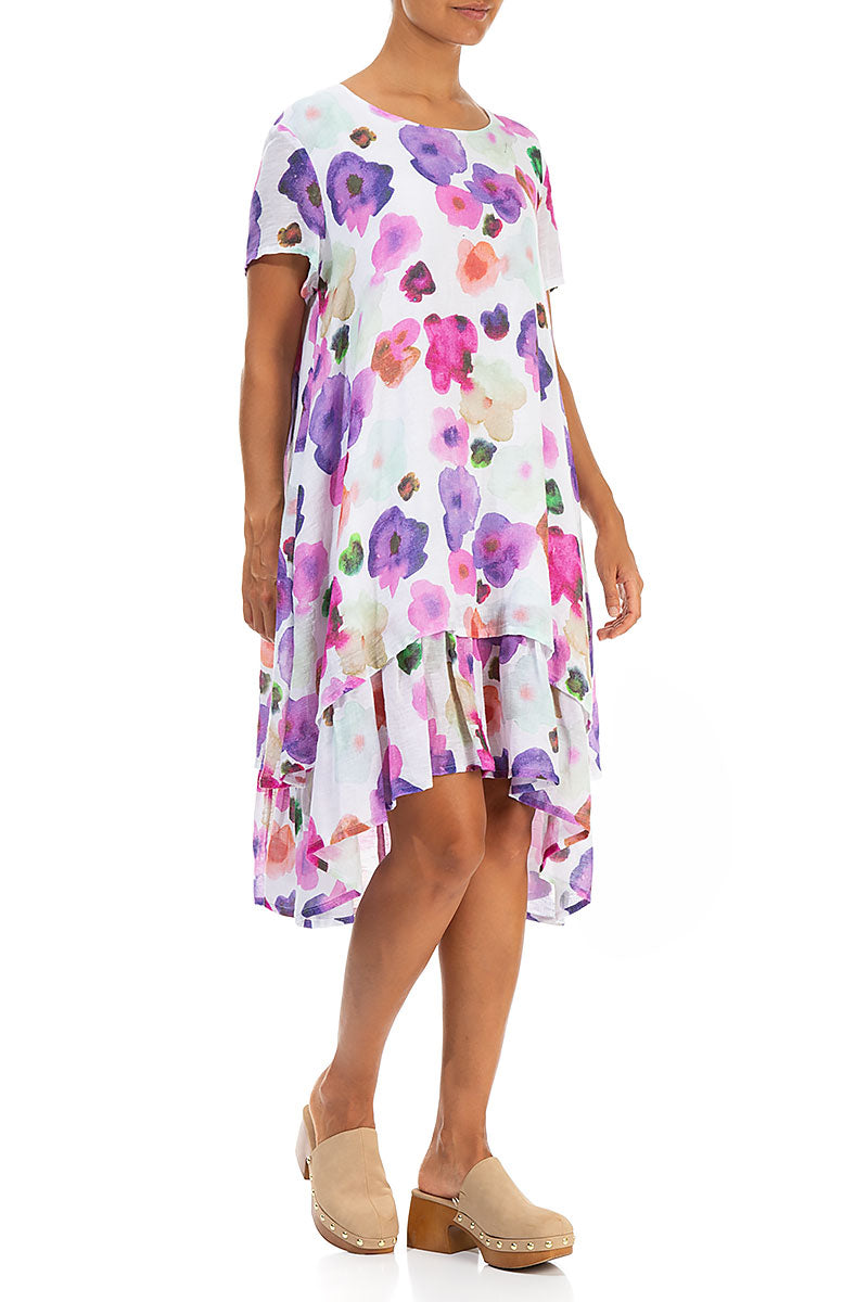 Layered Blossom Gauze Linen Dress 3