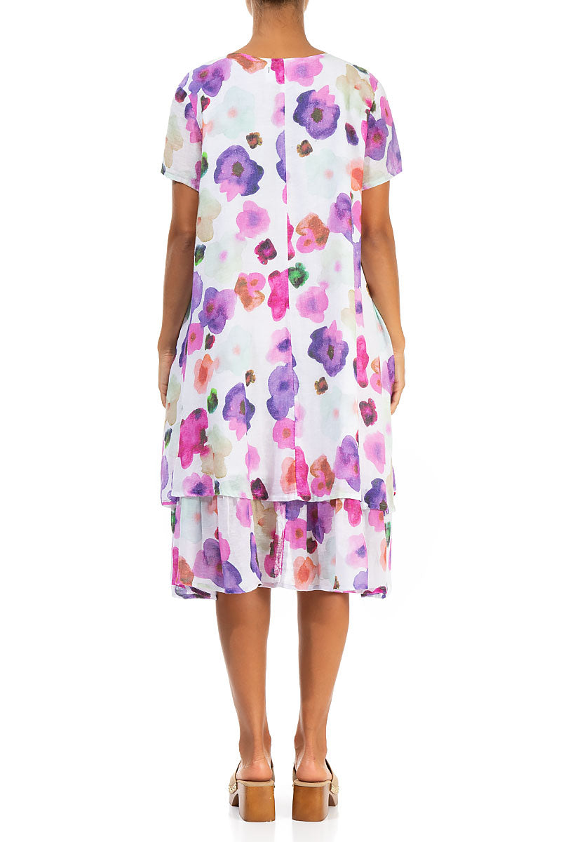 Layered Blossom Gauze Linen Dress 2