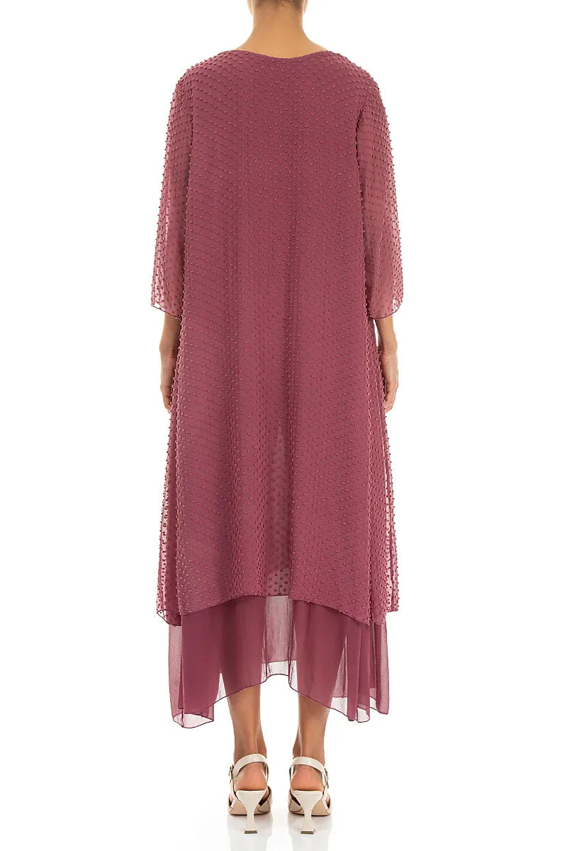 Layered Dotty Antique Ruby Silk Dress 2