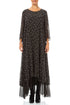 Layered Dotty Warm Charcoal Silk Dress 1