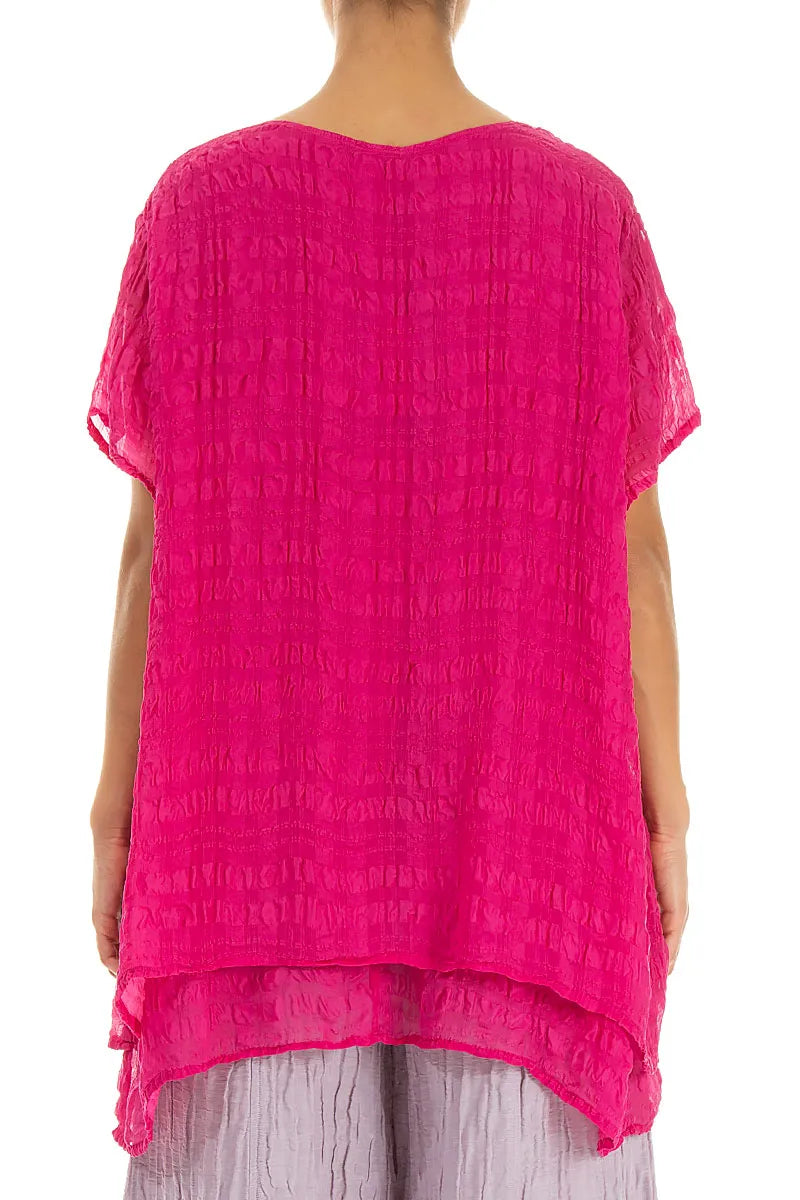 Layered Fuchsia Light Silk Blouse 2