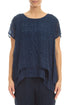 Layered Navy Light Silk Blouse 1