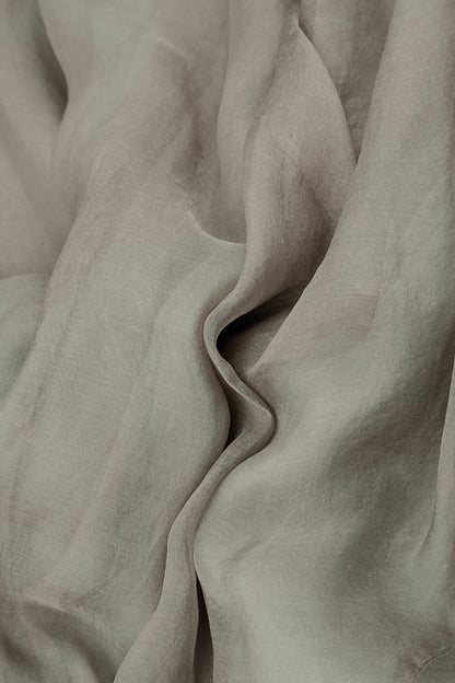 Layered Olive Grey Silk Chiffon Skirt