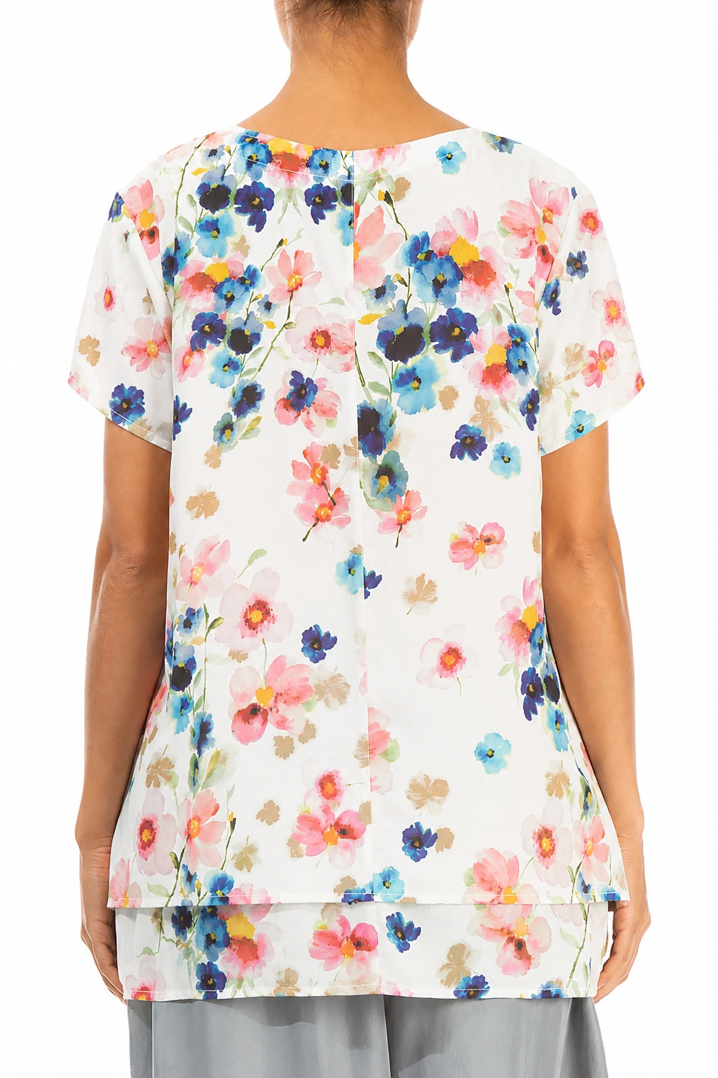 Layered Primrose Silk Bamboo Blouse 2