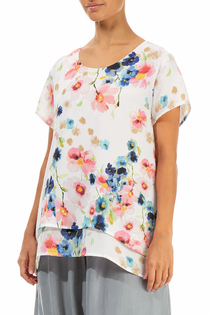 Layered Primrose Silk Bamboo Blouse 3