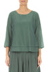 Layered Sage Silk Cotton Blouse 1