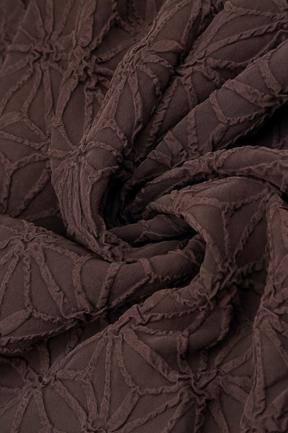 Layered Truffle Brown Textured Silk Blouse 5