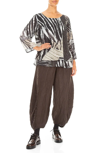 Layered Wild Ink Textured Silk Blouse 4