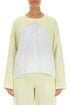 Lime Striped Linen Overlay Jacket 1