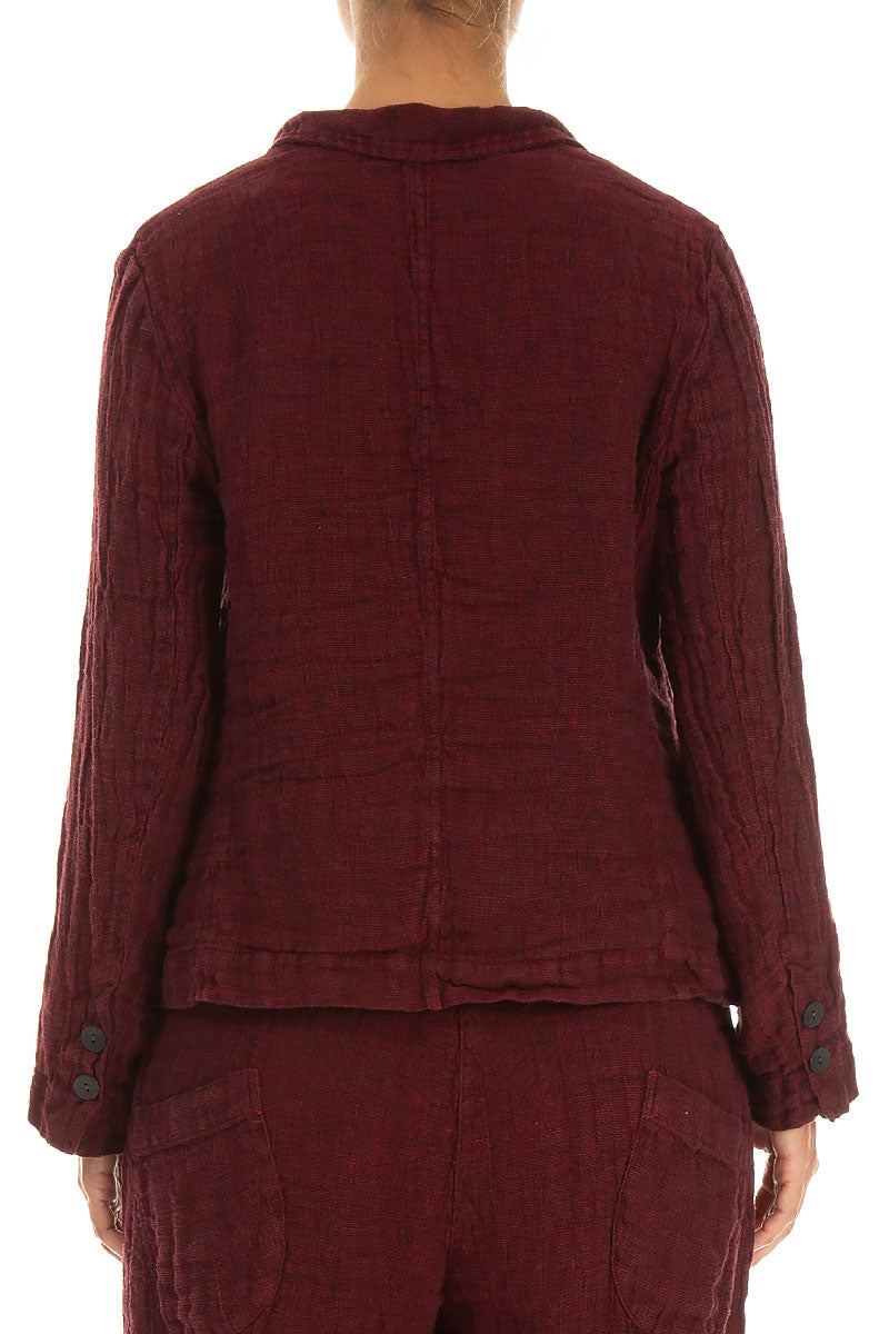 Lined Ruby Mélange Linen Jacket 2
