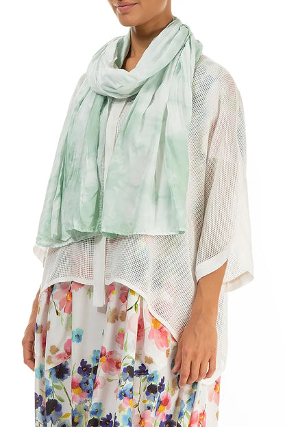 Liquid Sea Mist Pure Silk Scarf 3