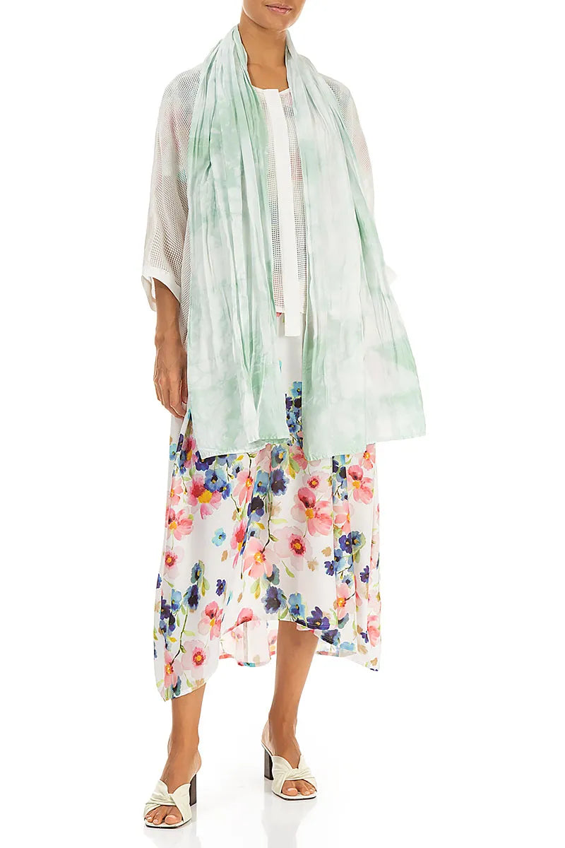 Liquid Sea Mist Pure Silk Scarf 2
