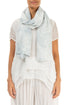 Liquid Silver Pure Silk Scarf 1