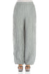 Long Crinkled Light Grey Silk Linen Trousers 1