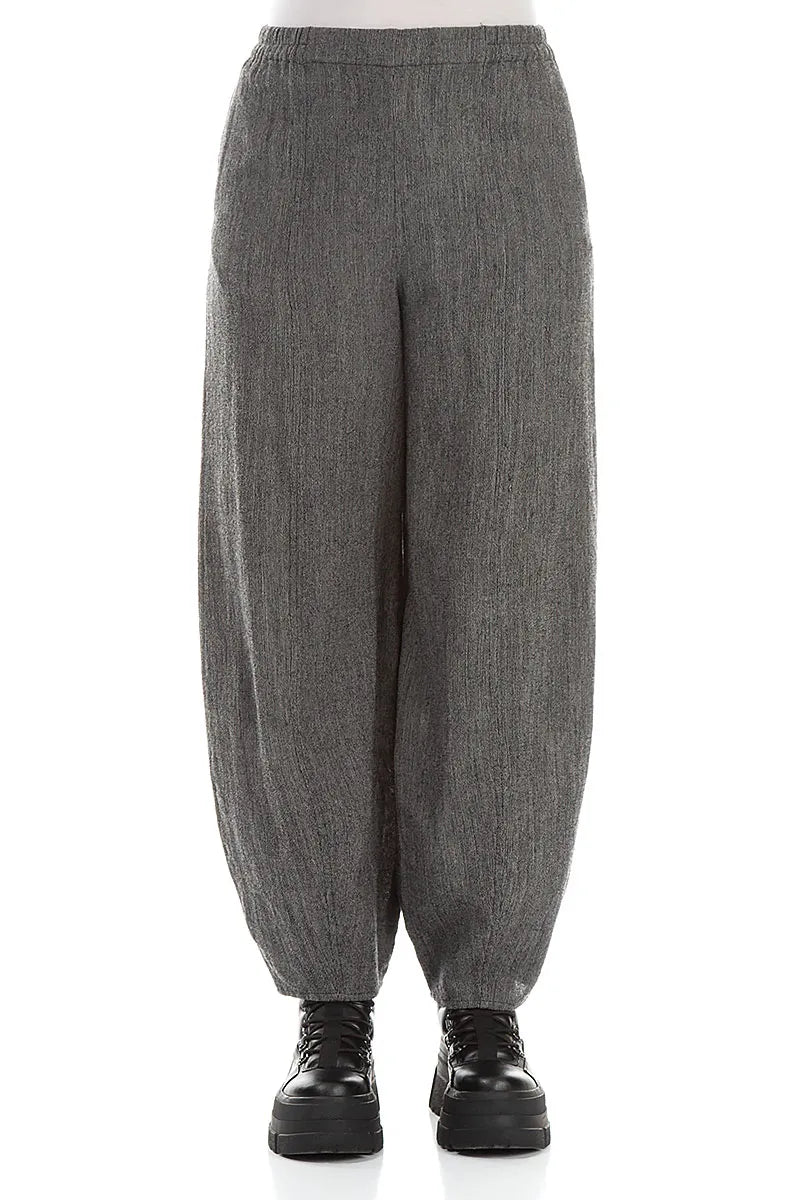 Long Grey Pure Wool Trousers 1