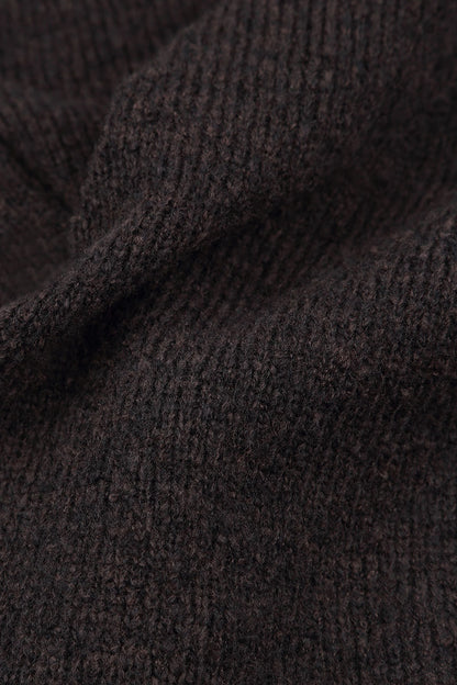 Long Open Chocolate Wool Cardigan 5