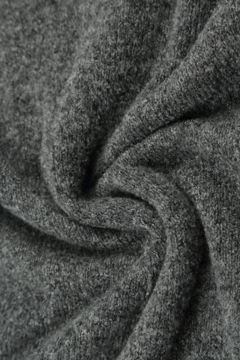 Langer offener Cardigan aus grauer Wolle