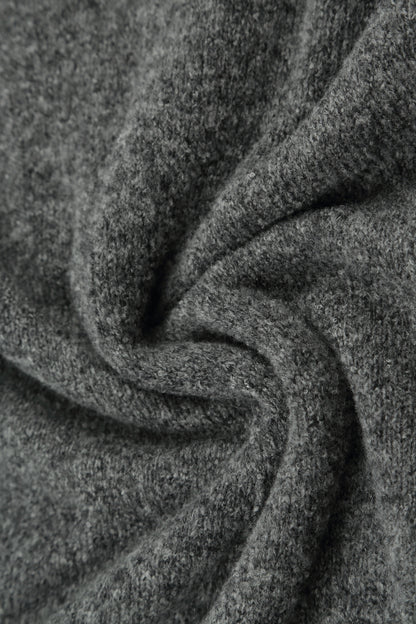 Langer offener Cardigan aus grauer Wolle
