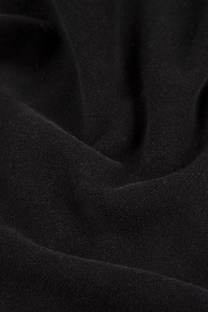 Long Taper Black Cotton Jersey Trousers