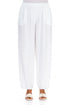 Taper White Silk Bamboo Trousers 1