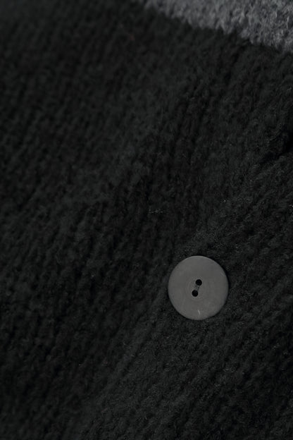 Longer Back Black Wool Cardigan 6