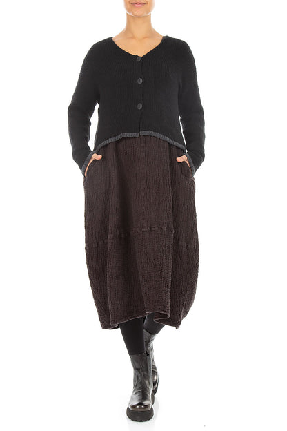 Longer Back Black Wool Cardigan 4