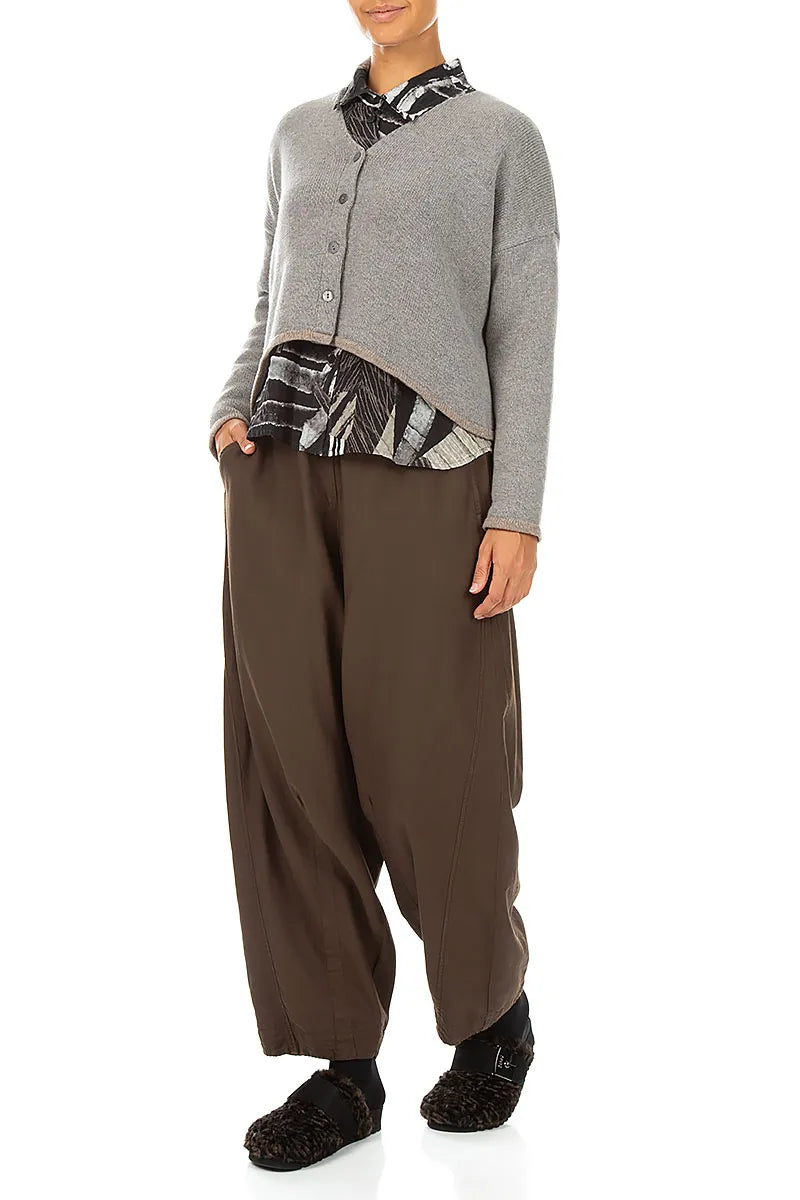 Gilet plus long dans le dos en cachemire gris clair