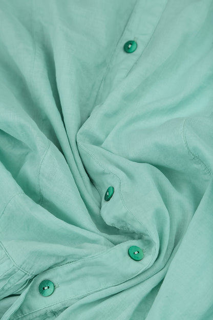 Longer Back Mint Cotton Shirt 5
