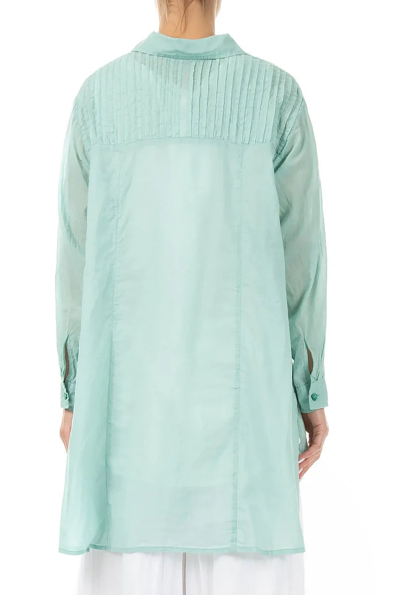 Longer Back Mint Cotton Shirt 2