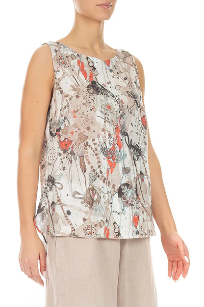 Longer Back Sleeveless Savannah Linen Top 3
