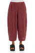 Loose Back Pockets Antique Ruby Linen Trousers 1