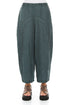 Loose Back Pockets Teal Linen Trousers 1