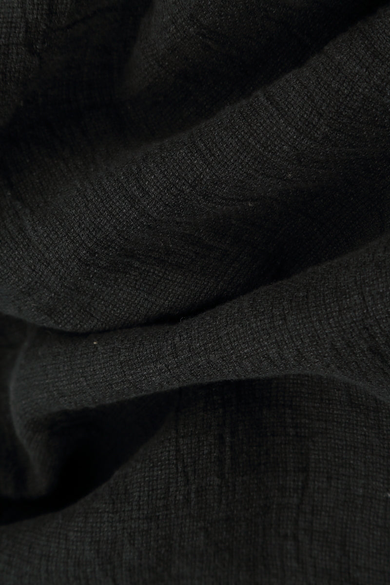 Loose Black Mélange Linen Trousers 4