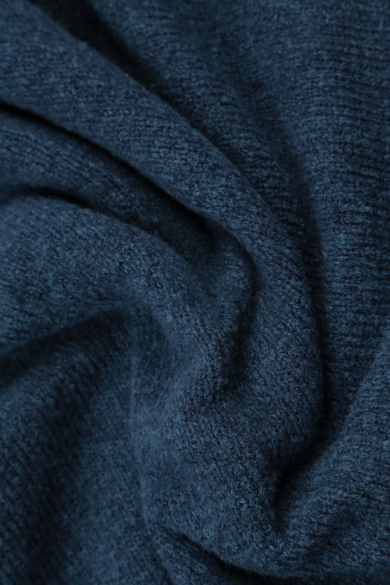 Gilet ample à la coupe carrée en laine bleue