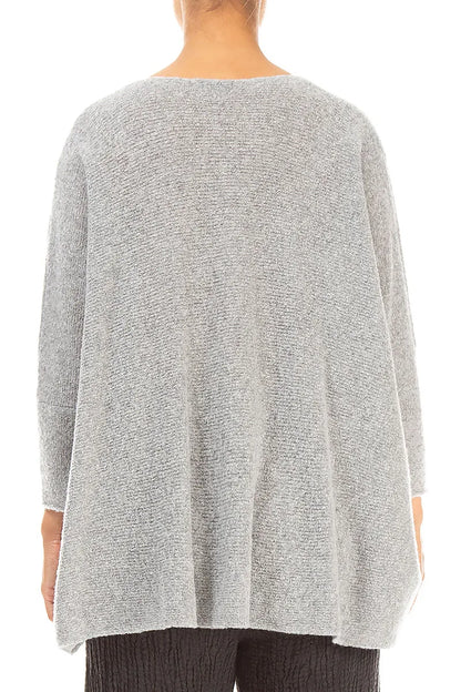 Loose Boxy Light Grey Wool Cardigan