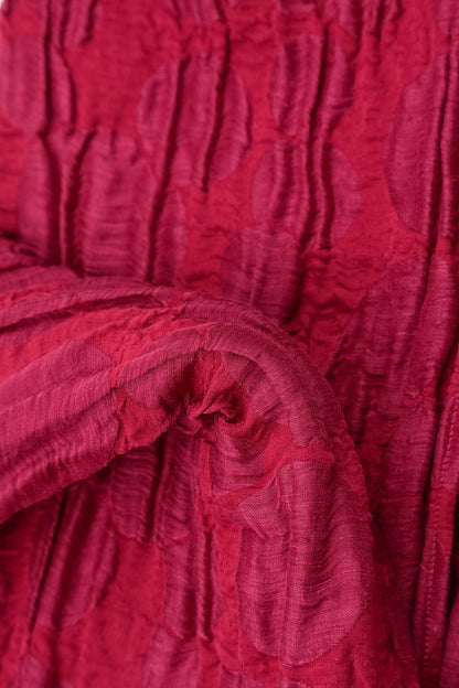 Loose Boxy Ruby Circle Silk Linen Blouse