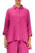 Loose Crinkled Fuchsia Silk Linen Shirt 1
