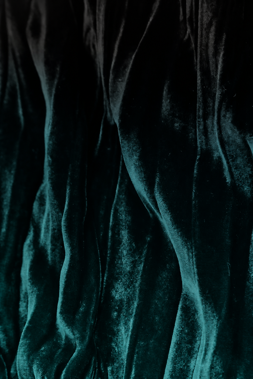 Loose Deep Turquoise Ombré Silk Velvet Shirt 5
