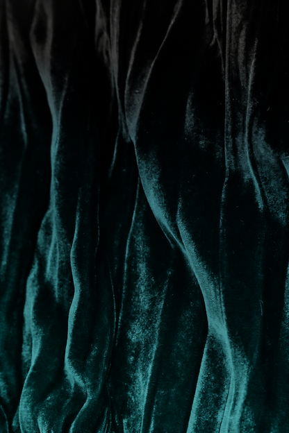 Loose Deep Turquoise Ombré Silk Velvet Shirt 5