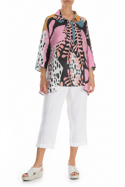 Loose Desert Bloom Linen Shirt 4