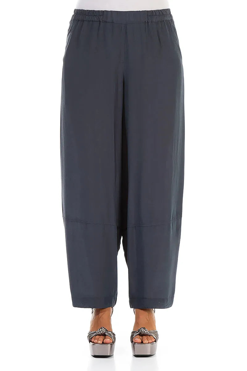 Loose Graphite Silk Bamboo Trousers 1