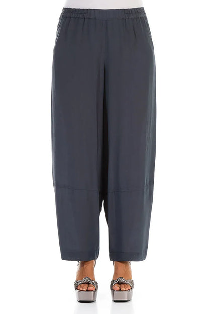 Loose Graphite Silk Bamboo Trousers 1