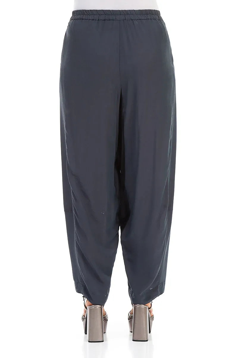 Loose Graphite Silk Bamboo Trousers 2