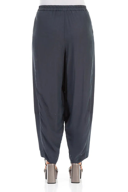 Loose Graphite Silk Bamboo Trousers 2