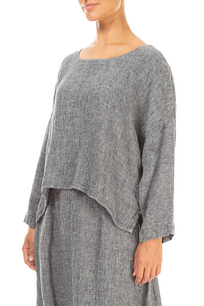 Blouse ample en Lin gris chiné