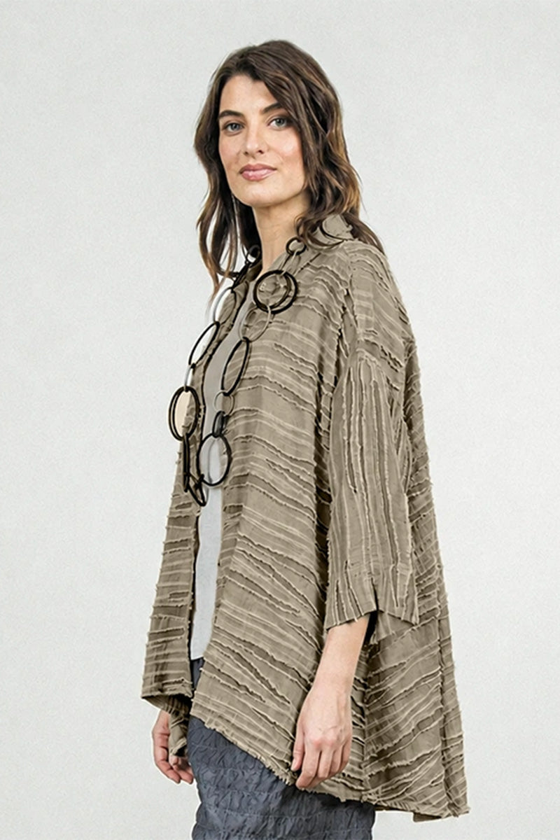 Loose Olive Fray Weave Shirt 6
