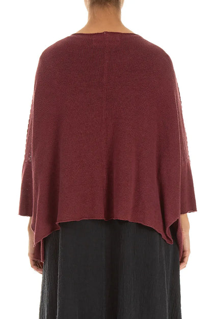 Loose Openwork Antique Ruby Linen Cardigan 2