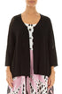 Loose Openwork Black Linen Cardigan 1