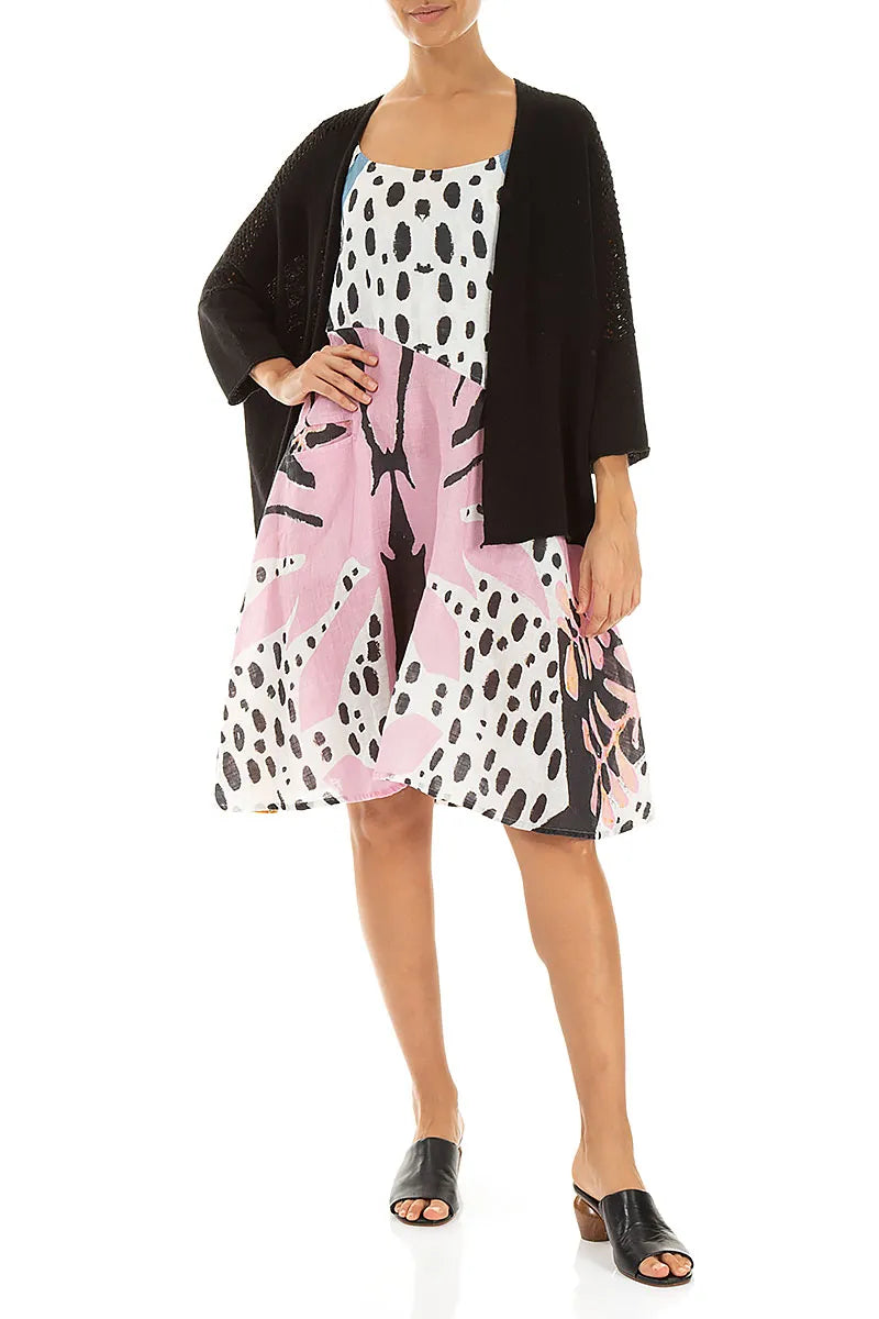 Loose Openwork Black Linen Cardigan 4